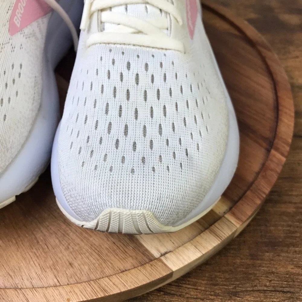 Brooks Ghost 16 Running Shoes Womens 10B White Pink Training Casual Sneakers